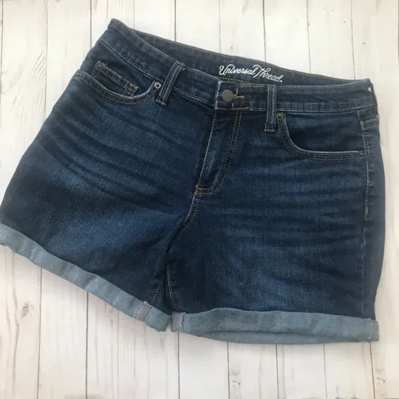 Universal Thread Cuffed Denim Shorts Size 6 - Picture 5 of 6
